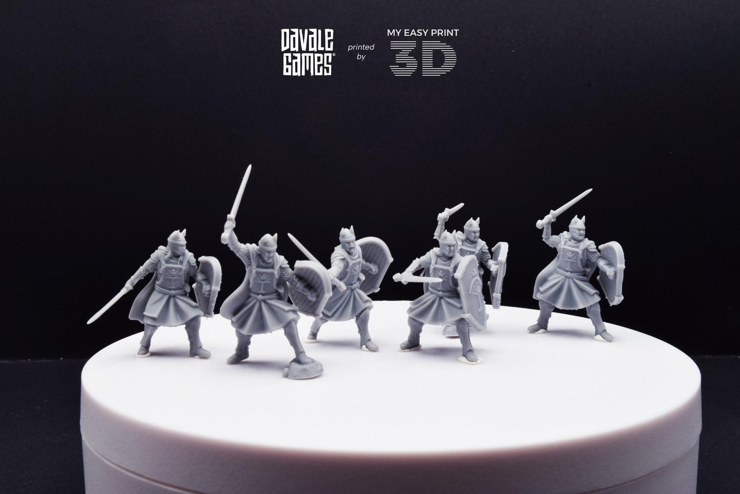 High Human Warrior with Sword and Shield - Davale Games - 3D Printed with high quality resin for LOTR/D&D games