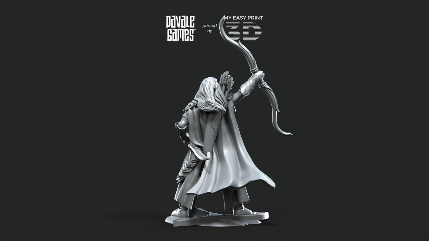 Captain of Galanthir with Bow - New Pose - Foot - Davale Games - 3D Printed with high quality resin for LOTR/D&D games