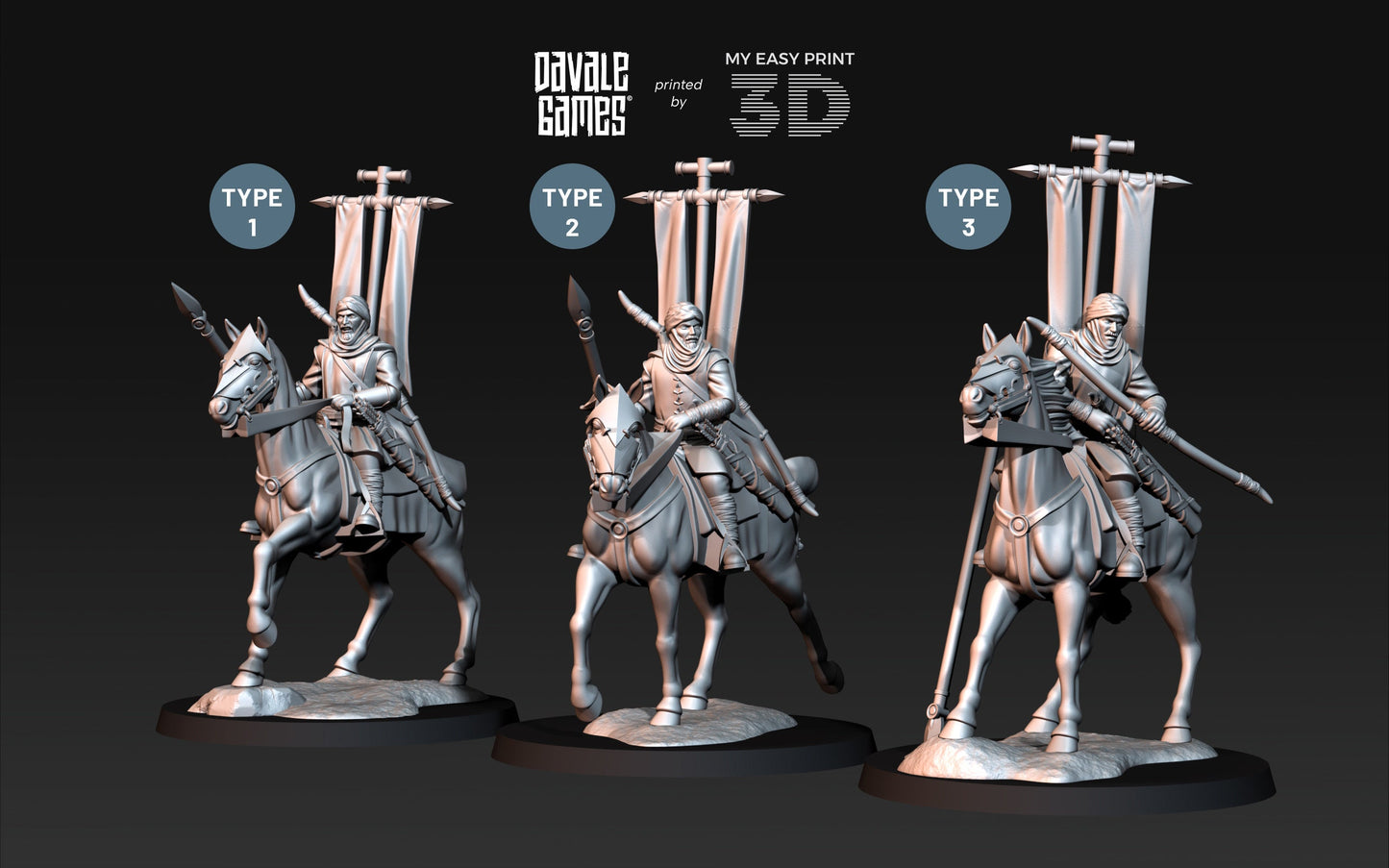 Regular Snake warriors on Horse - Davale Games - 3D Printed with high quality resin for LOTR/D&D games