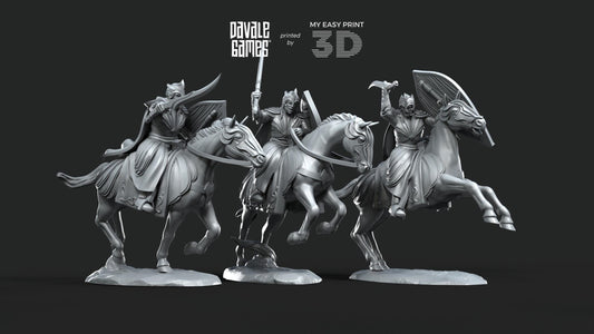 Galanthir Elves Cavalry - Davale Games - 3D Printed with high quality resin for LOTR/D&D games