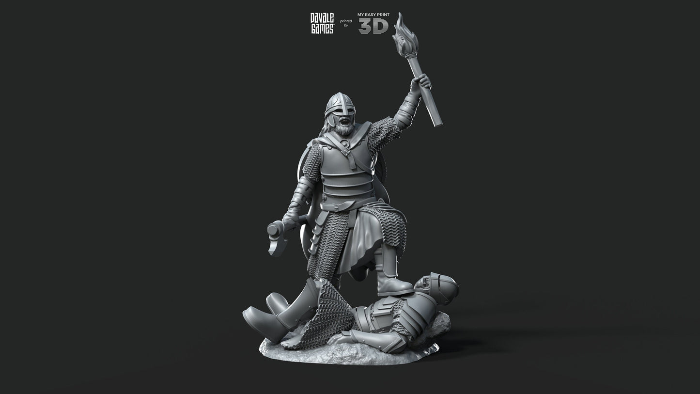 West Humans Captain - Foot and Mounted - Davale Games - 3D Printed with high quality resin for LOTR/D&D games