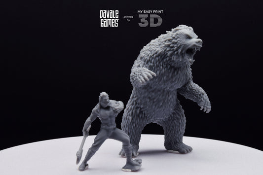 Bear and Human Form - Davale Games - 3D Printed with high quality resin for LOTR/D&D games