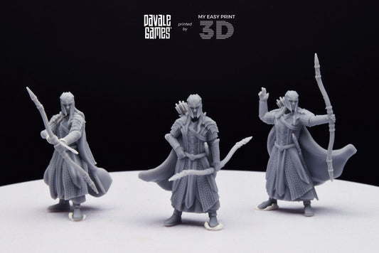 Wood Elf Archers - Davale Games - 3D Printed with high quality resin for LOTR/D&D games