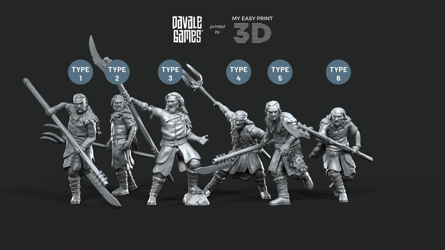 Fellmount Reavers Spearman - Davale Games - 3D Printed with high quality resin for LOTR/D&D games