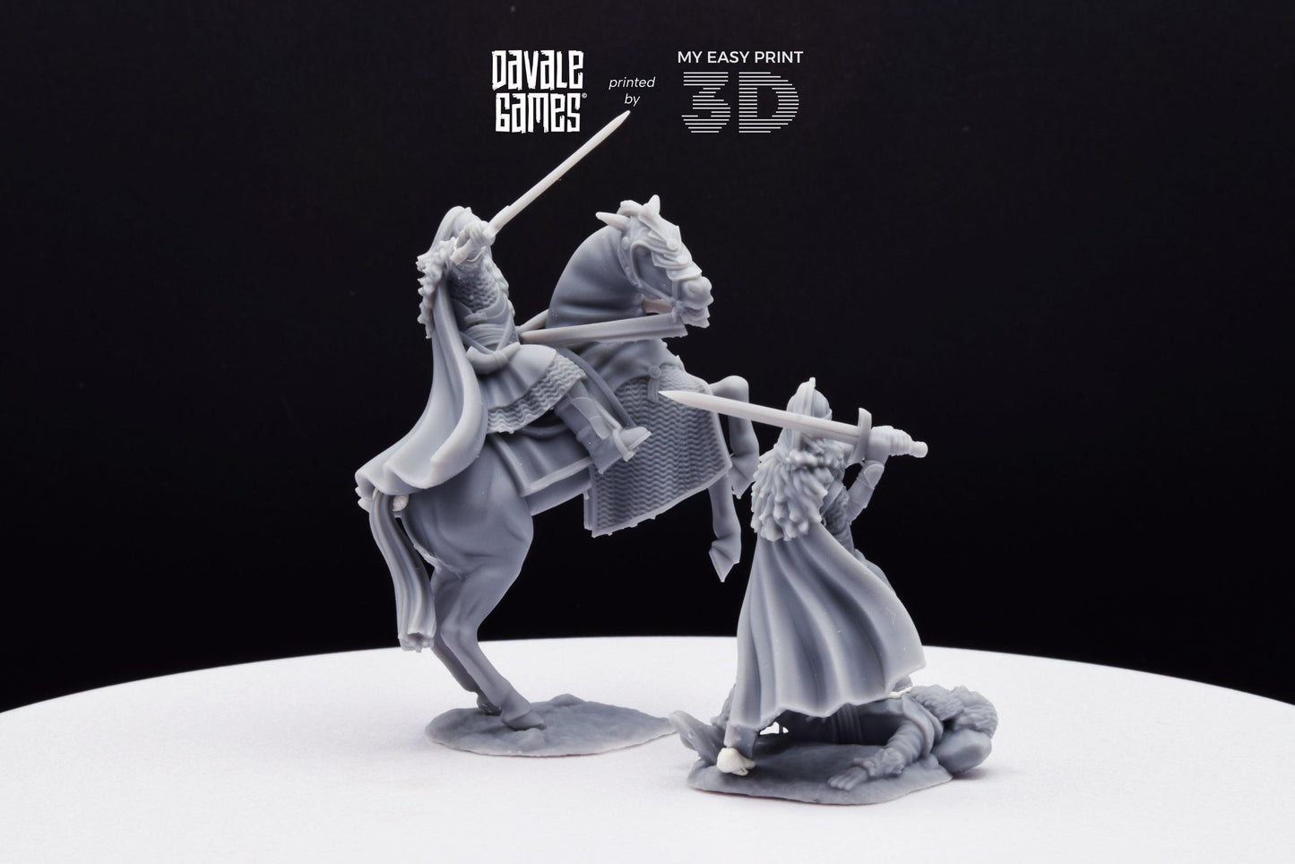 West Humans Hammer Lord - Foot and Mounted - Davale Games - 3D Printed with high quality resin for LOTR/D&D games