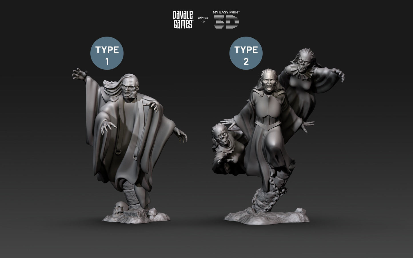 Shadow - Davale Games - 3D Printed with high quality resin for LOTR/D&D games