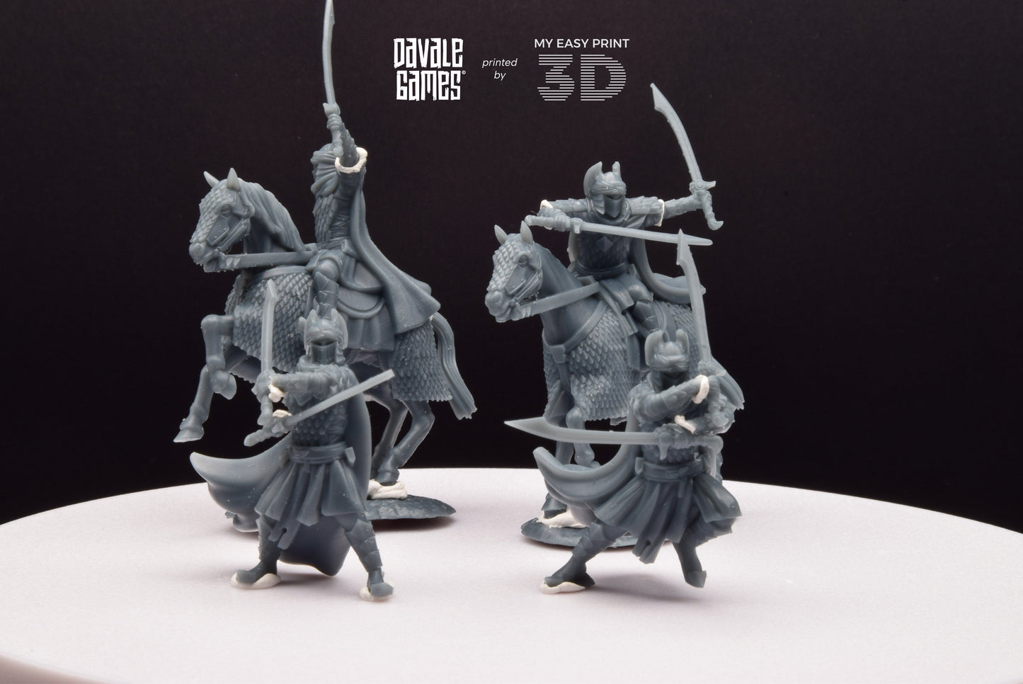 Dragon Army Dragon Guards Mounted and Foot - Davale Games - 3D Printed with high quality resin for LOTR/D&D games