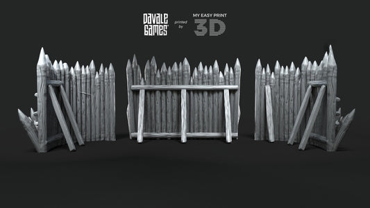 Assets of Wooden Fences - Scenery - Davale Games - Wargame / Mythological games - 3D Printed with high quality resin or PLA+