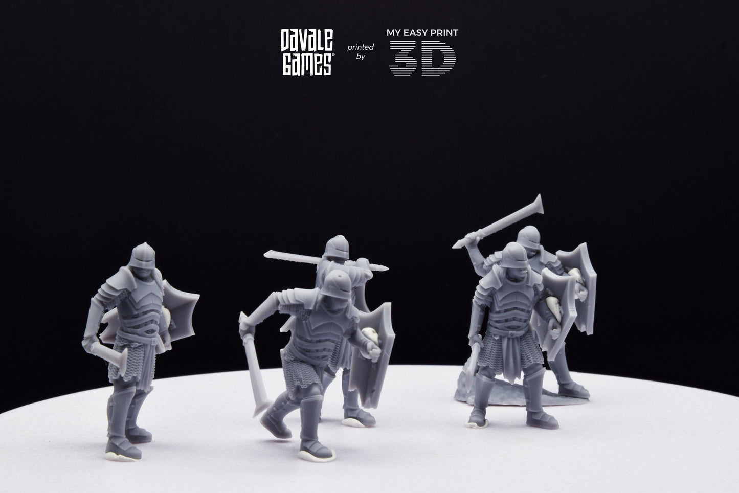Blood-Handed Orcs with Shield and Sword - Davale Games - 3D Printed with high quality resin for LOTR/D&D games