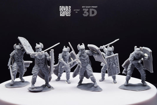 Dragon Army Elite with Sword and Shield - Davale Games - 3D Printed with high quality resin for LOTR/D&D games