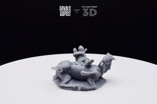 Death West Human on Horse - Mounted - Davale Games - 3D Printed with high quality resin for LOTR/D&D games