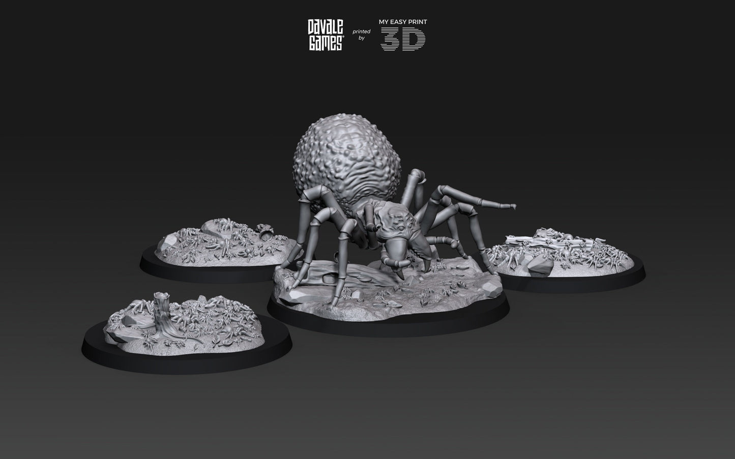 Queen of Spiders and sons - Davale Games - 3D Printed with high quality resin for LOTR/D&D games