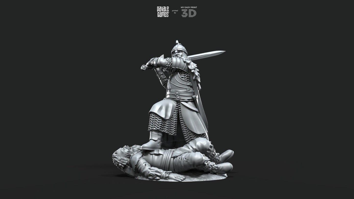 West Humans Hammer Lord - Foot and Mounted - Davale Games - 3D Printed with high quality resin for LOTR/D&D games