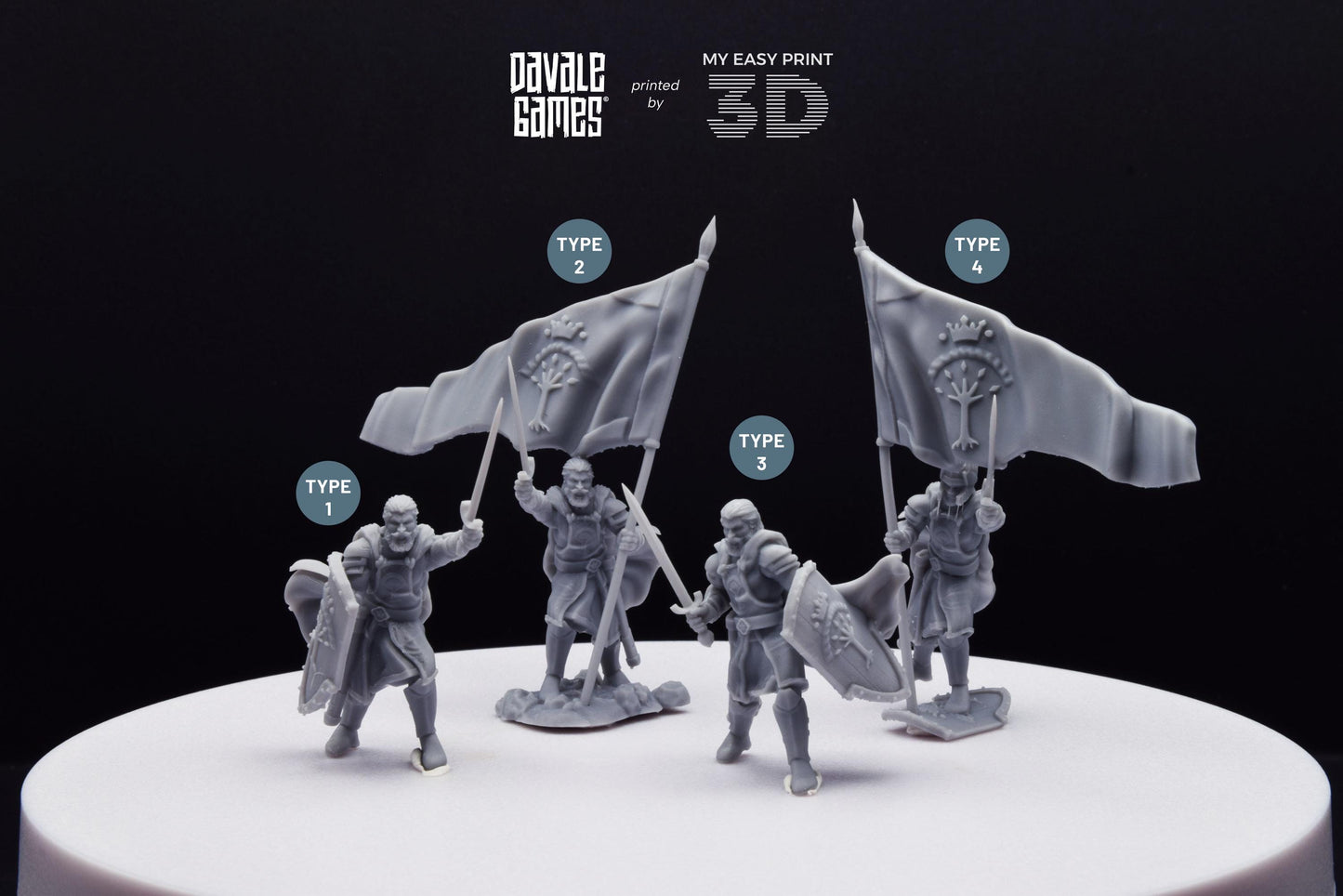 High Human Commander - Davale Games - 3D Printed with high quality resin for LOTR/D&D games