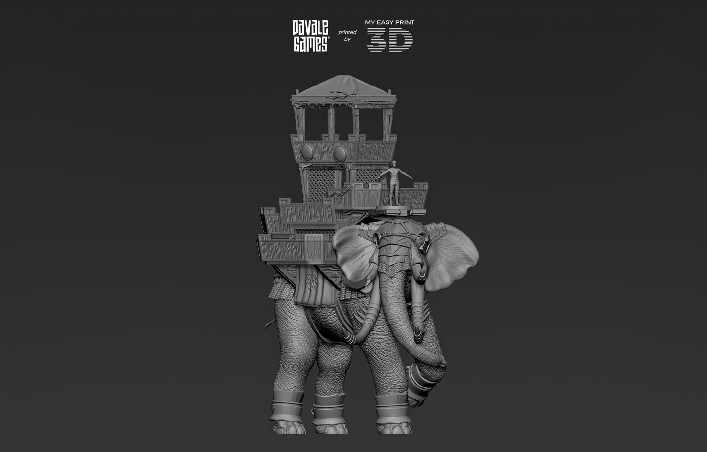 War Elephant with Archer Castle - Davale Games - 3D Printed with high quality resin for LOTR/D&D games