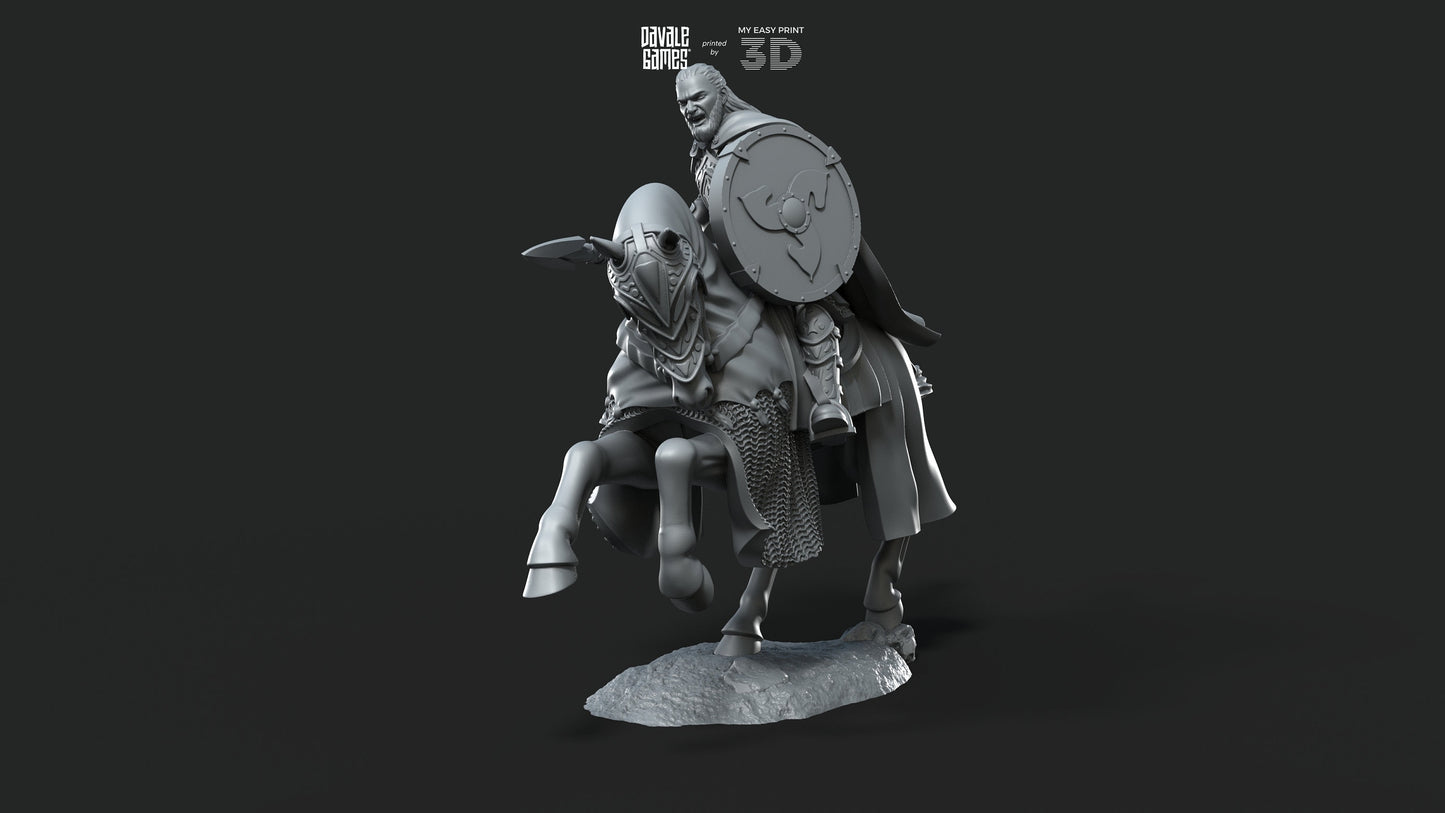 Erwin The Son - Foot and Mounted - Davale Games - 3D Printed with high quality resin for LOTR/D&D games