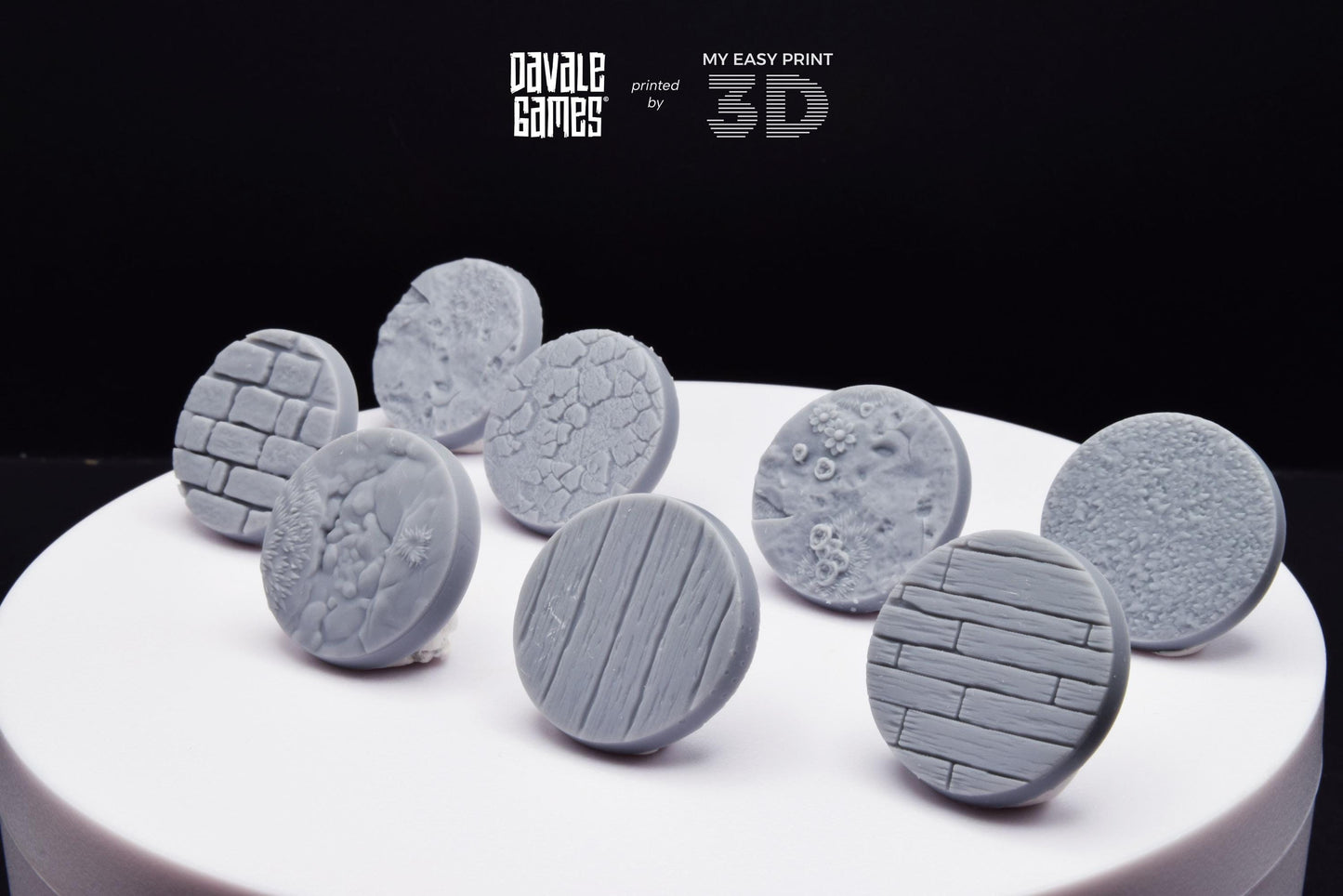 Bases 25 mm - Davale Games - 3D Printed with high quality resin for LOTR/D&D games