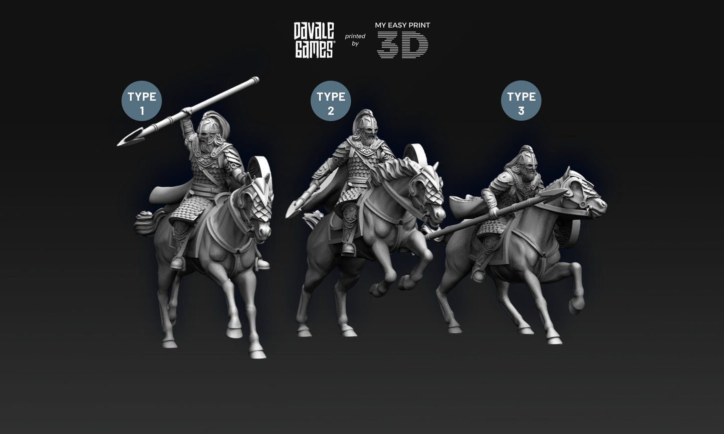 West Human Royal Guard - Mounted - Davale Games - 3D Printed with high quality resin for LOTR/D&D games