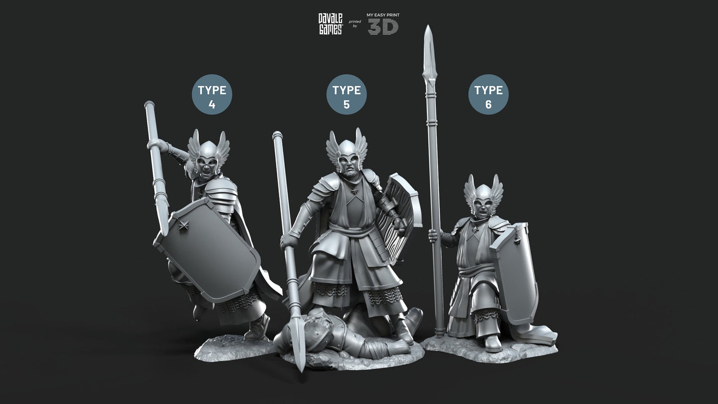 Guards of the Grey Tree - Foot - Grey Castle - Davale Games - 3D Printed with high quality resin for LOTR/D&D games