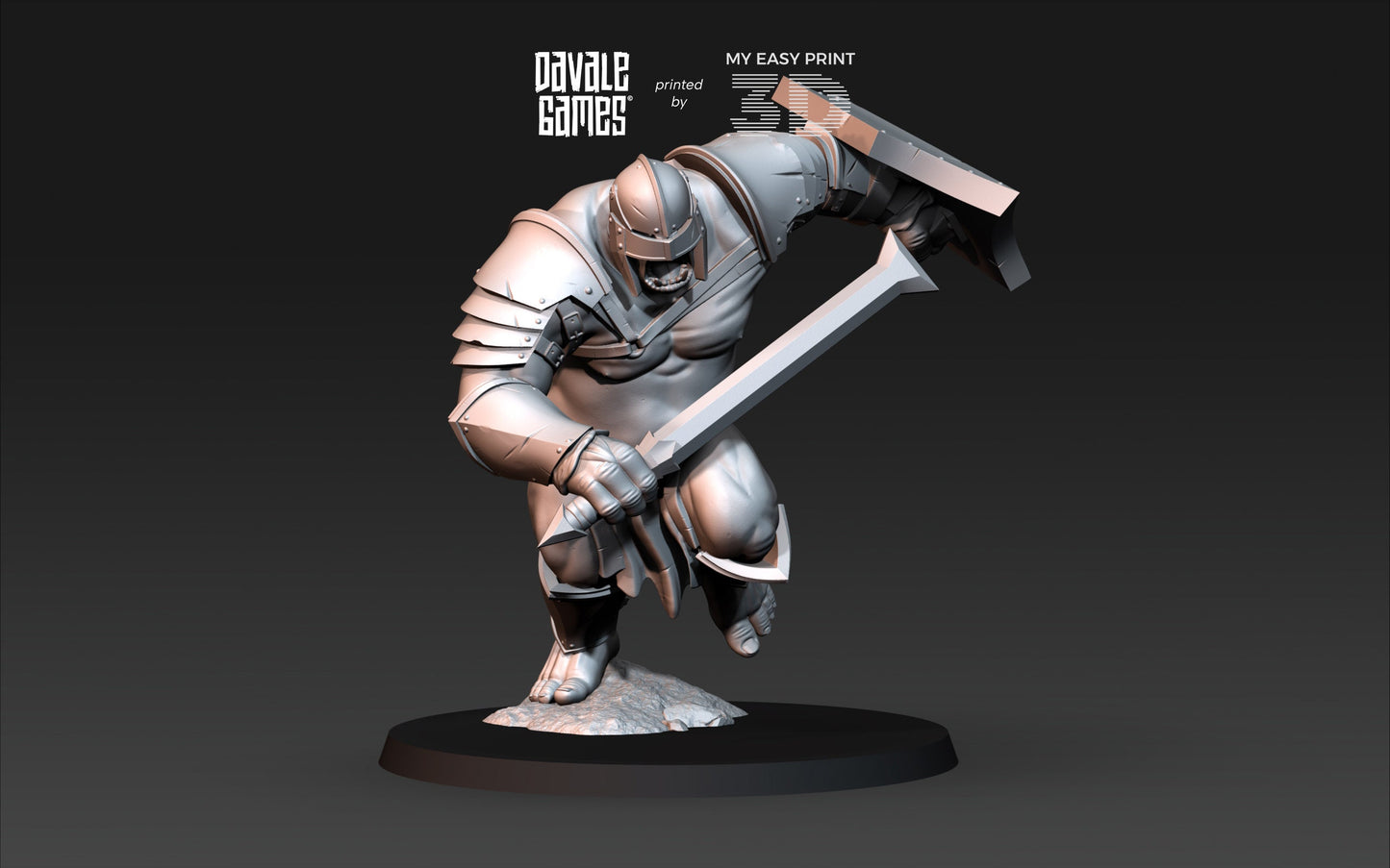 Blood-Handed Troll - Davale Games - 3D Printed with high quality resin for LOTR/D&D games