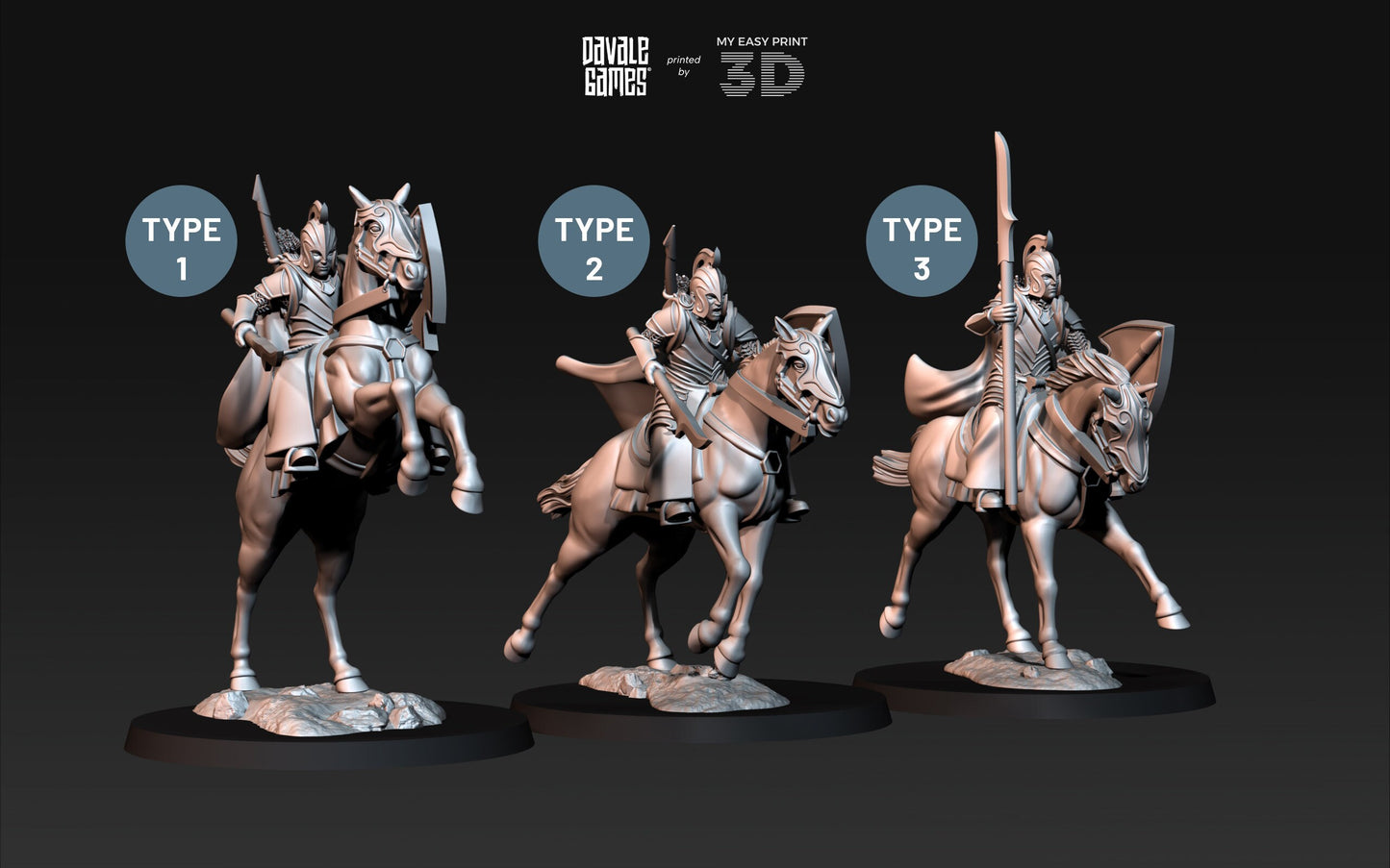 Bloody High Elf Knight - Mounted - Davale Games - 3D Printed with high quality resin for LOTR/D&D games