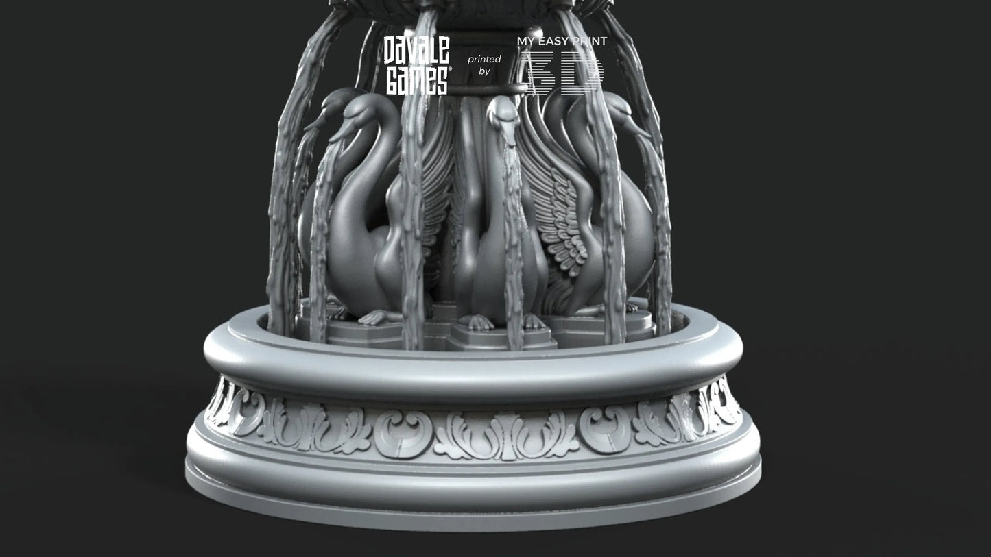Swan Fountain - Scenery/Terrain - Davale Games - 3D Printed with high quality resin for LOTR/D&D games