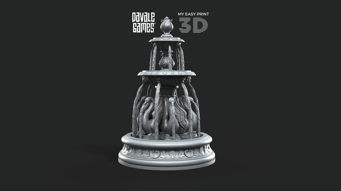 Swan Fountain - Scenery/Terrain - Davale Games - 3D Printed with high quality resin for LOTR/D&D games