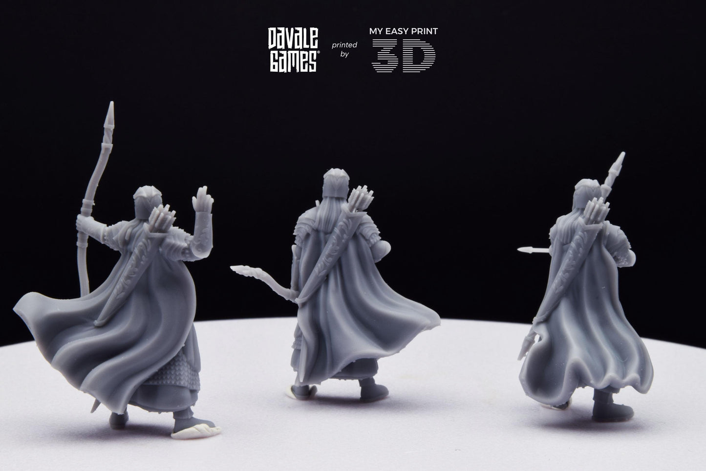 Wood Elf Archers - Davale Games - 3D Printed with high quality resin for LOTR/D&D games
