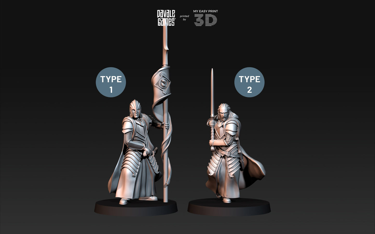 Bloody Elf Commander - Davale Games - 3D Printed with high quality resin for LOTR/D&D games