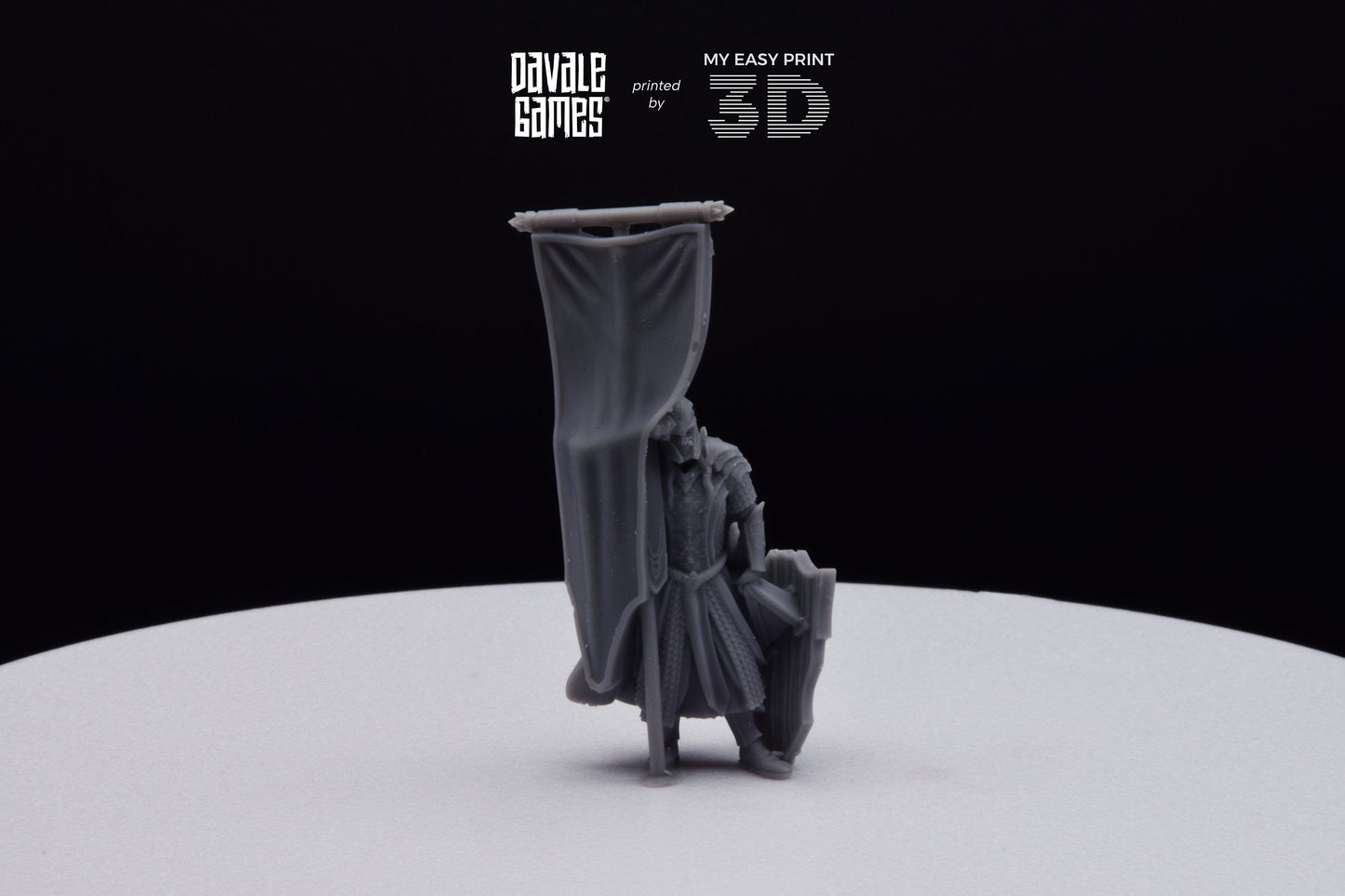 Armoured Wood Elf on Foot Banner 2 - Davale Games - 3D Printed with high quality resin for LOTR/D&D games