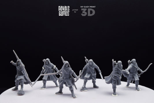 Human North Riders on Foot - Davale Games - 3D Printed with high quality resin for LOTR/D&D games