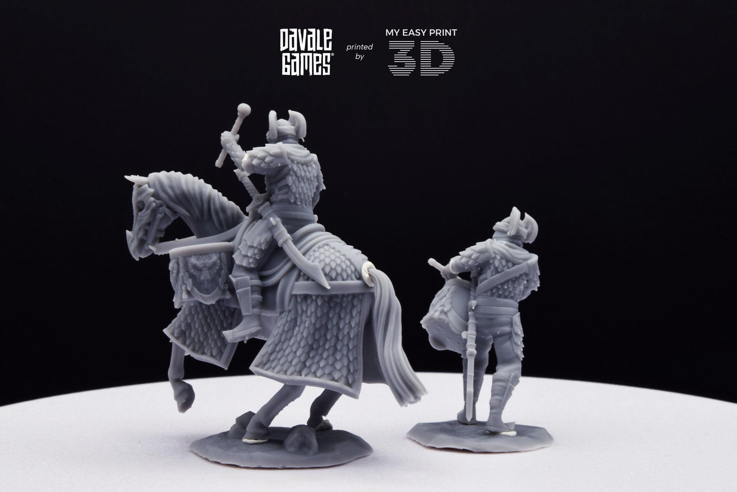 Dragon Army Drummer - Foot and Mounted - Davale Games - 3D Printed with high quality resin for LOTR/D&D games
