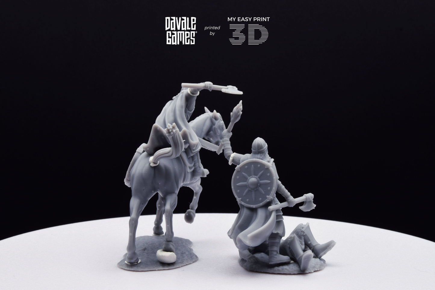 West Humans Captain - Foot and Mounted - Davale Games - 3D Printed with high quality resin for LOTR/D&D games