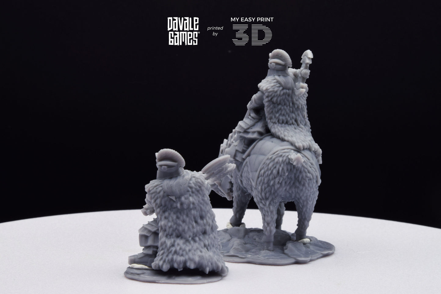Silver Goat Dwarf Lord Iron - Foot and Mounted - Davale Games - 3D Printed with high quality resin for LOTR/D&D games
