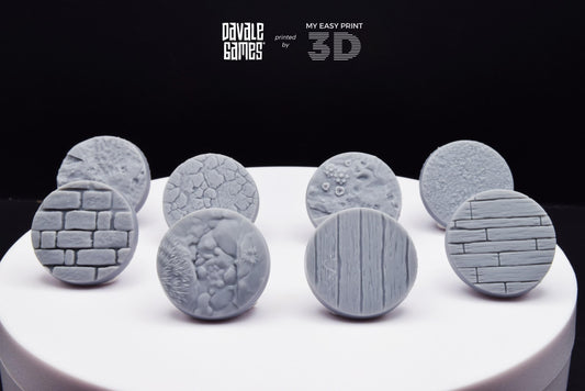 Bases 25 mm - Davale Games - 3D Printed with high quality resin for LOTR/D&D games