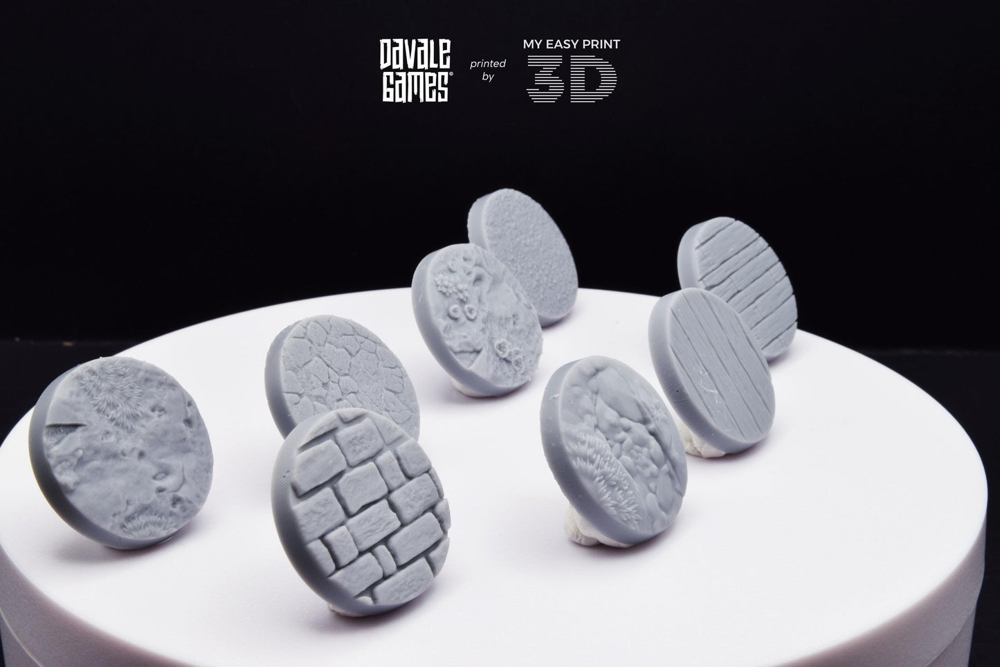 Bases 25 mm - Davale Games - 3D Printed with high quality resin for LOTR/D&D games