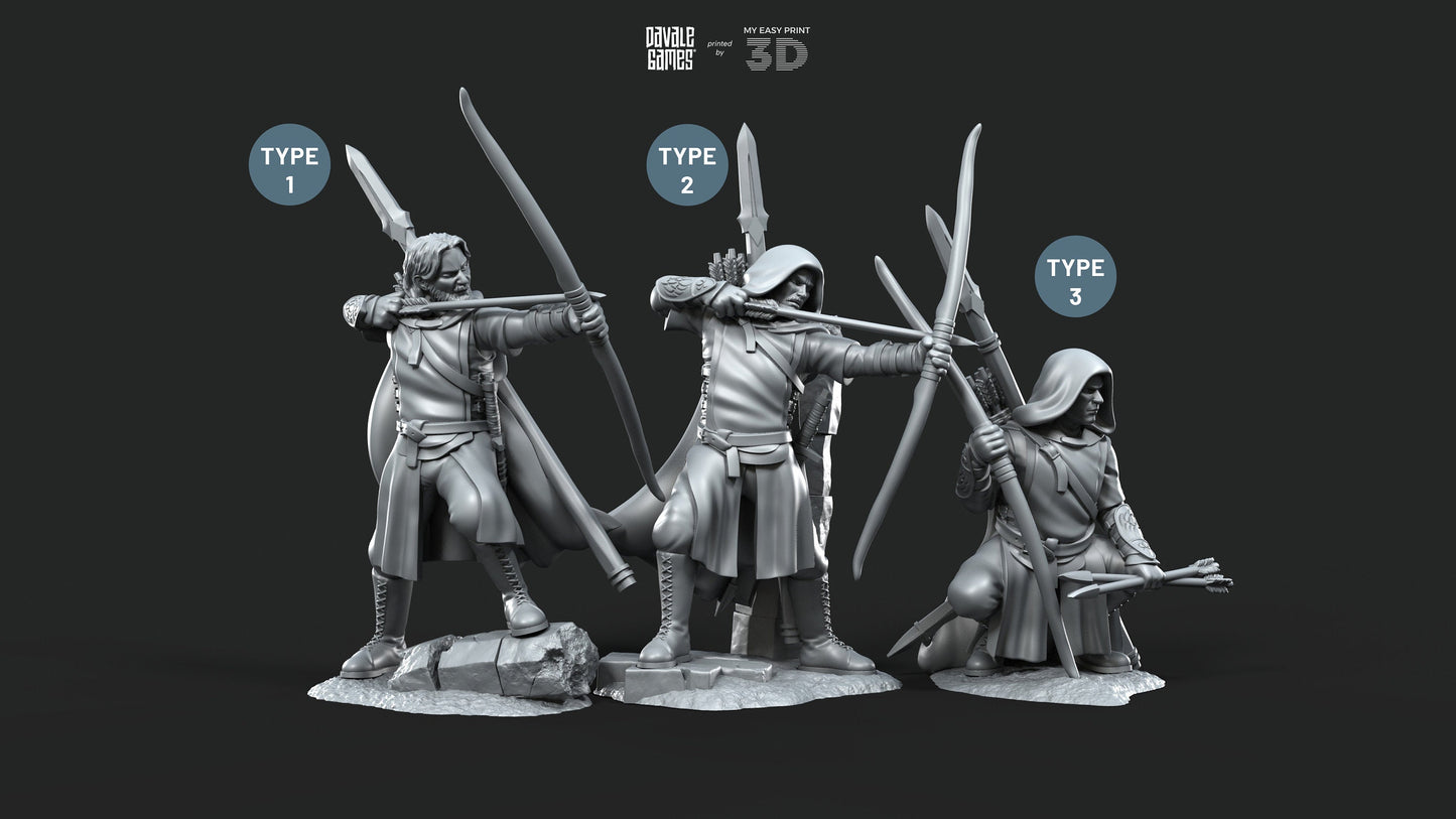 Grey Castle Rangers - Davale Games - 3D Printed with high quality resin for LOTR/D&D games