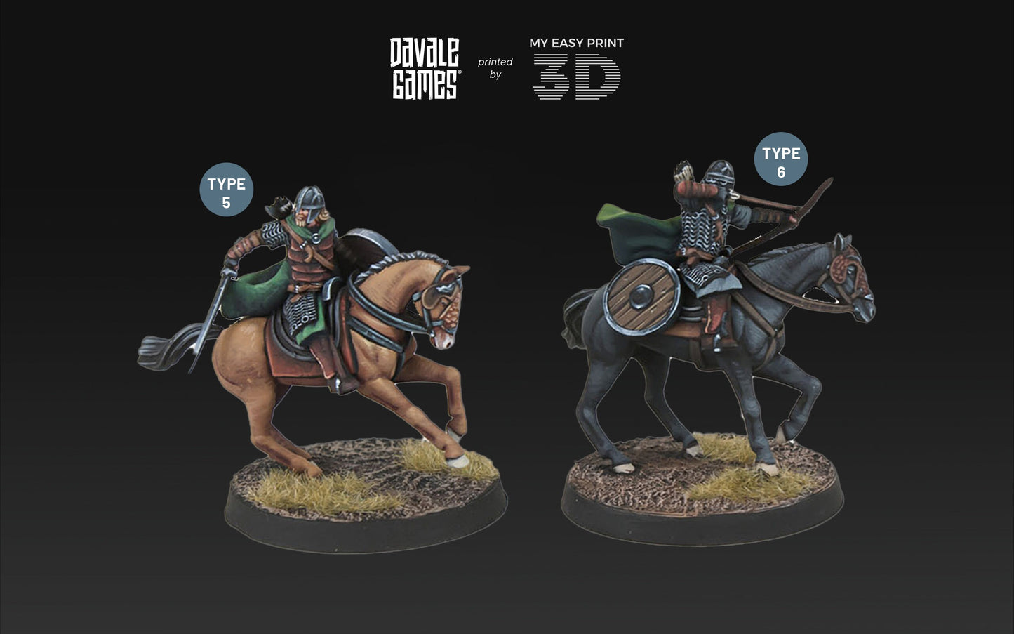 West Riders - Mounted - Davale Games - 3D Printed with high quality resin for LOTR/D&D games