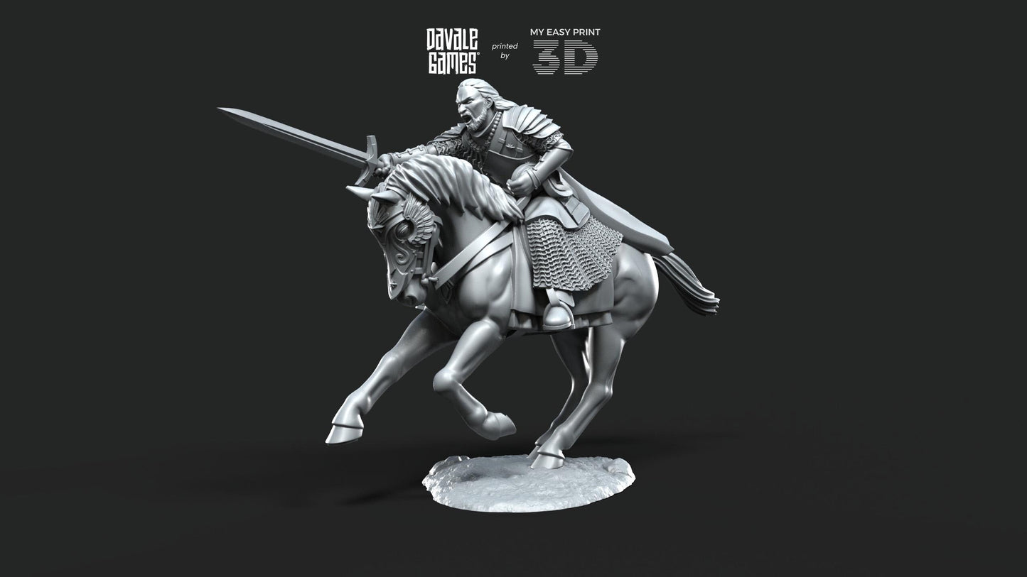Grey Castle - Harold, The keeper of the keys - Foot and Mounted - Davale Games - 3D Printed with high quality resin for LOTR/D&D games