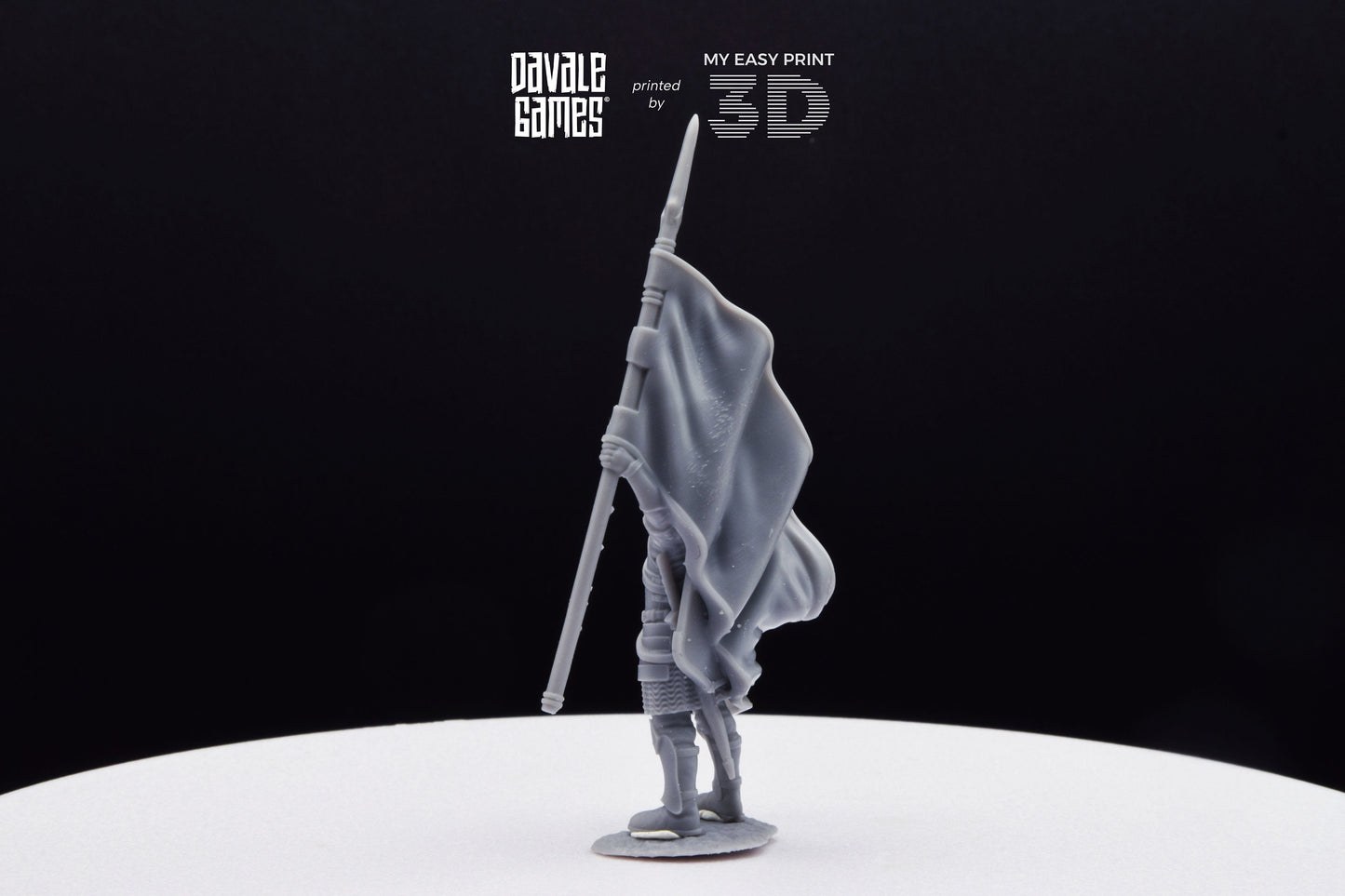 Grey Castle Banner - Davale Games - 3D Printed with high quality resin for LOTR/D&D games