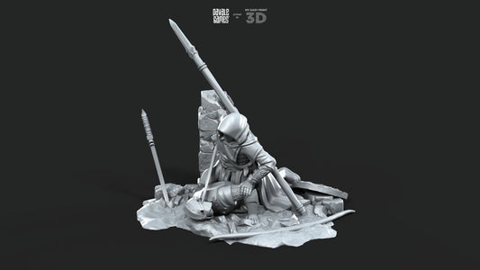 Scenery with Scenes of War - Davale Games - 3D Printed with high quality resin for LOTR/D&D games