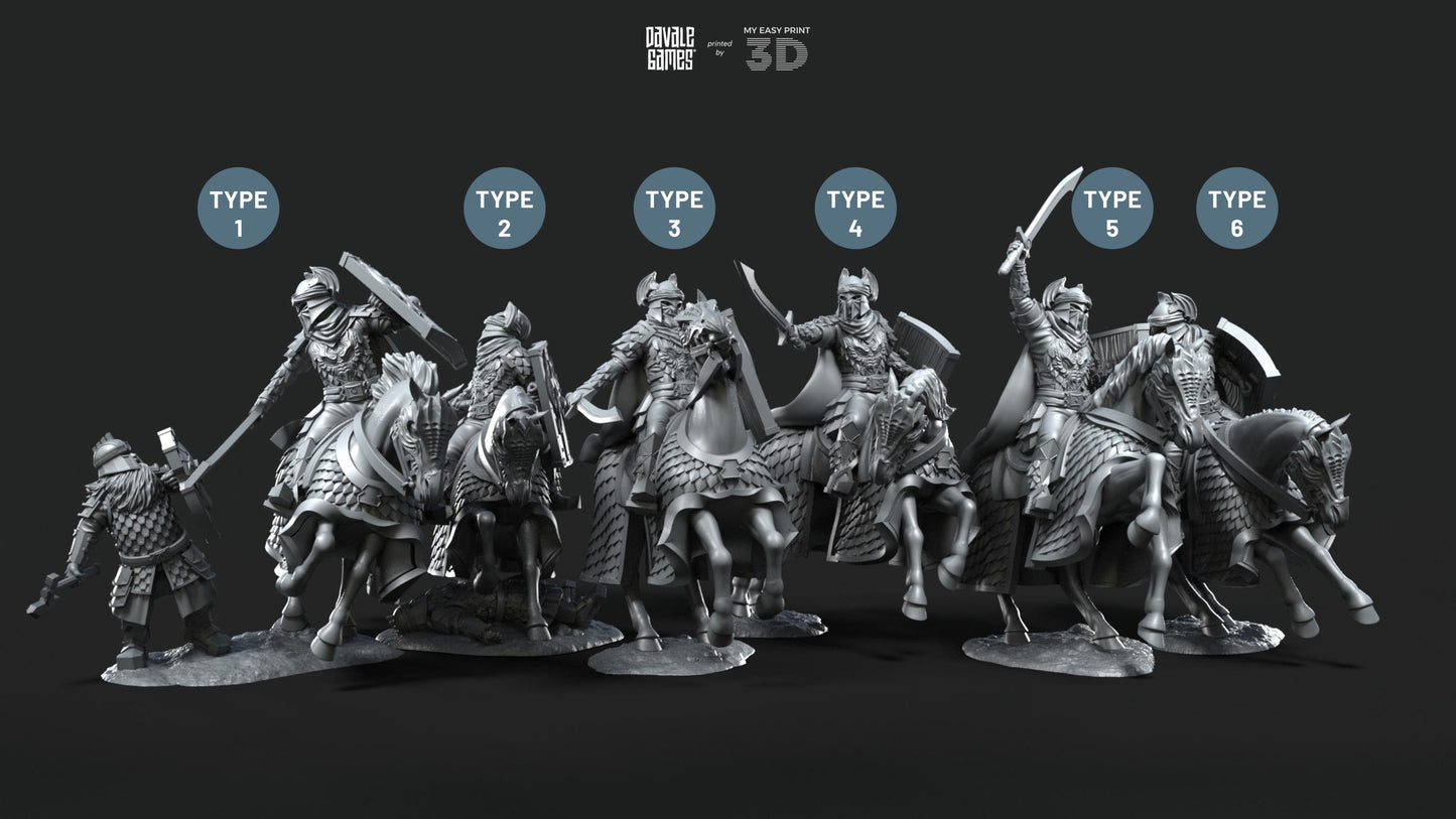 Dragon Army Elite on Horse - Davale Games - 3D Printed with high quality resin for LOTR/D&D games