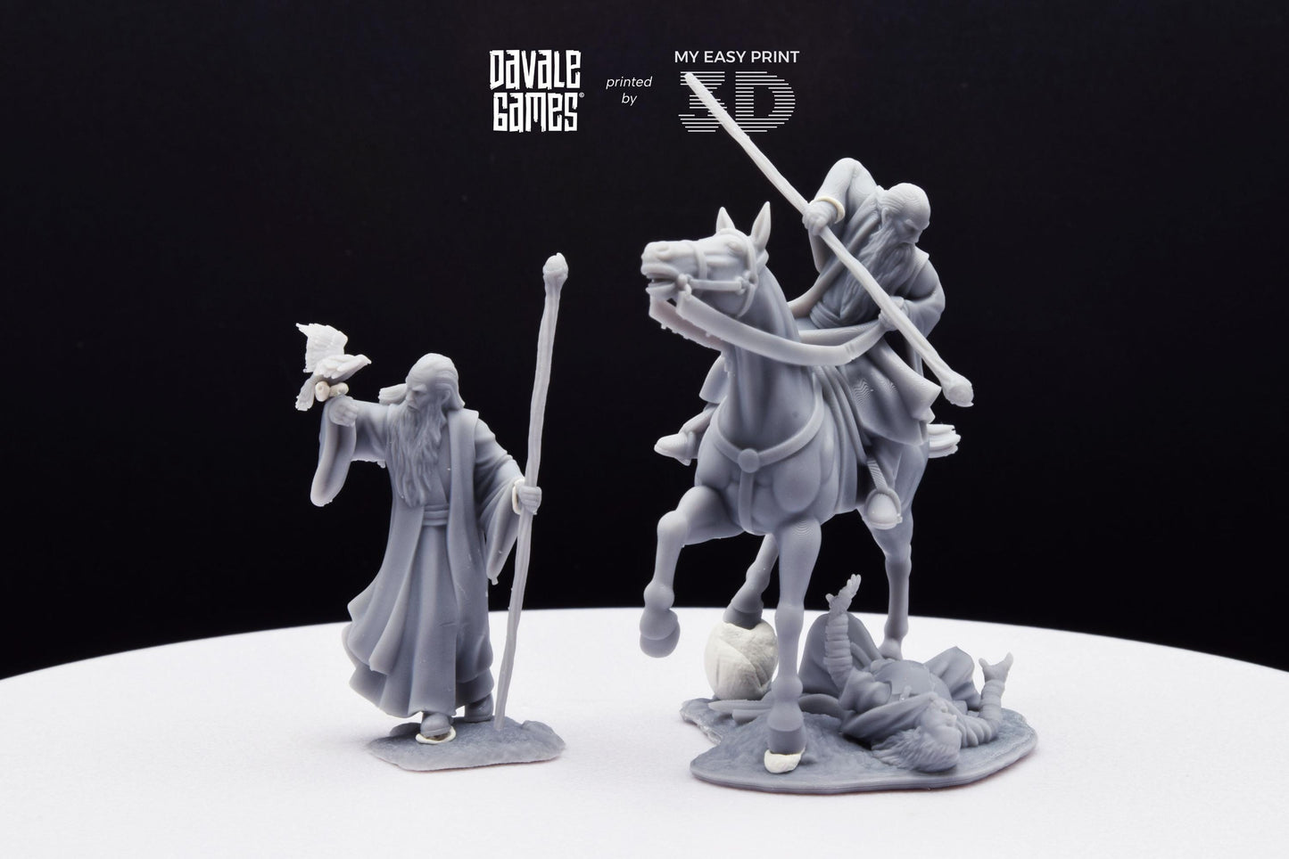 Blood-Handed Mage - Foot and Mounted - Davale Games - 3D Printed with high quality resin for LOTR/D&D games