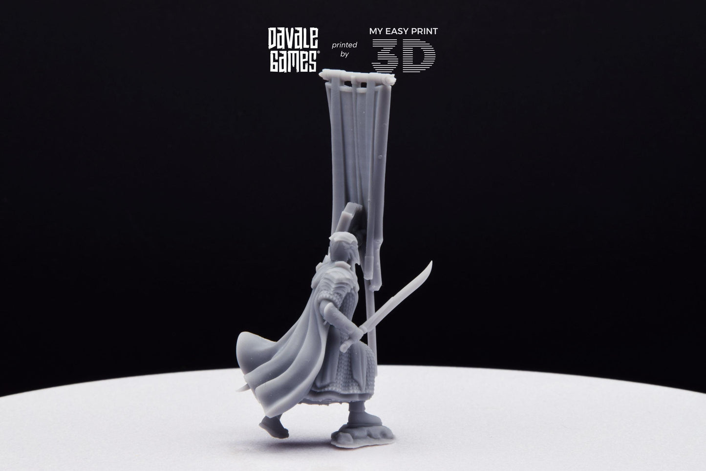Armoured Wood Elf on Foot Banner 1 - Davale Games - 3D Printed with high quality resin for LOTR/D&D games