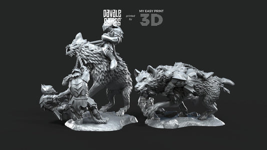 Wolf Riders Tamers - Goblins of the cave - Davale Games - 3D Printed with high quality resin for LOTR/D&D games