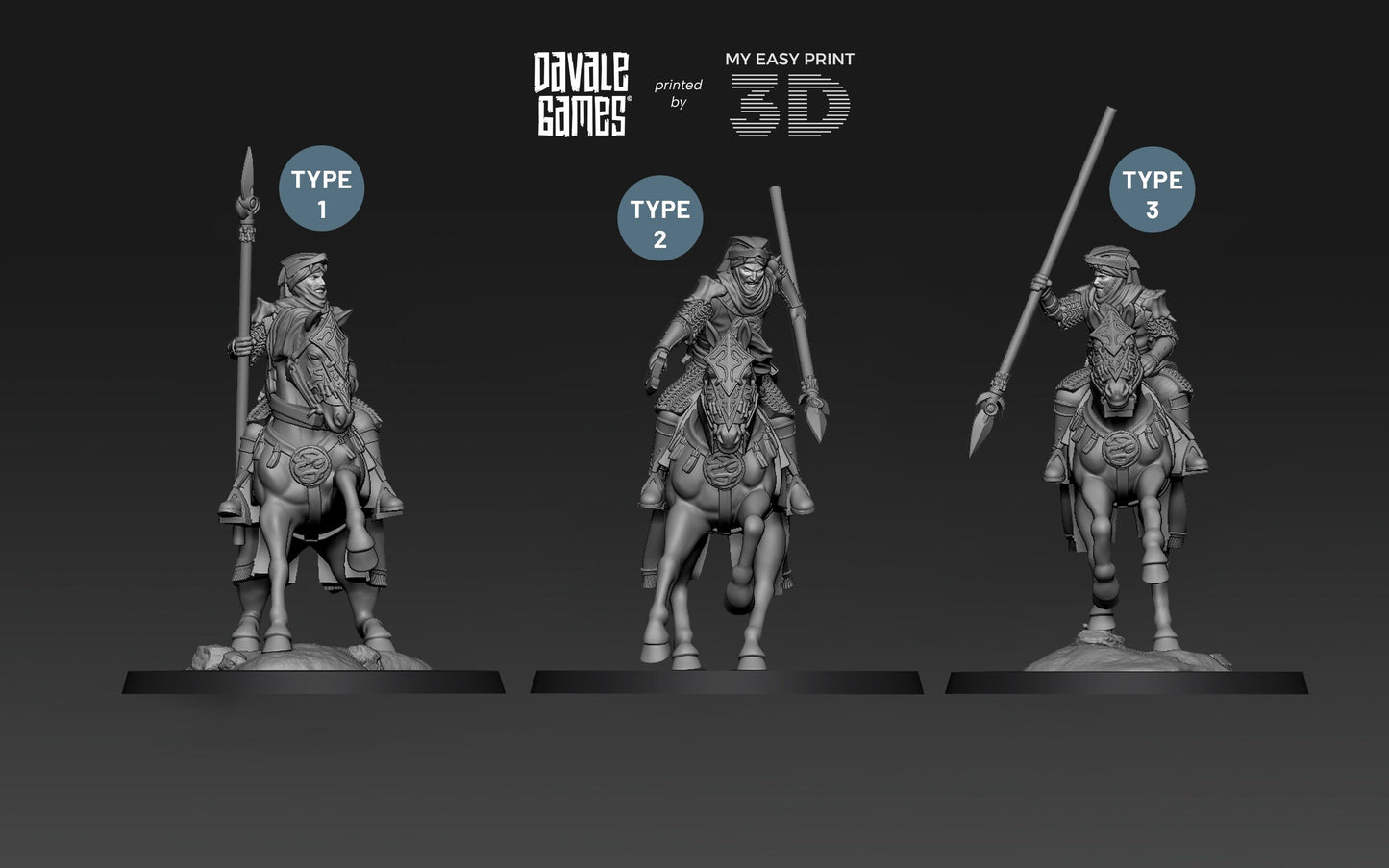 Snake Rider on Horse - Mounted - Davale Games - 3D Printed with high quality resin for LOTR/D&D games