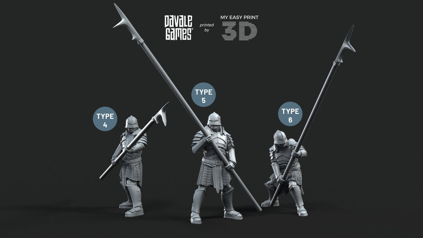 Blood-Handed with Long Spears - Davale Games - 3D Printed with high quality resin for LOTR/D&D games