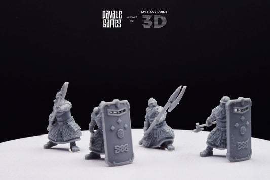 Cript Dwarf Guard Spear and Shield - Davale Games - 3D Printed with high quality resin for LOTR/D&D games