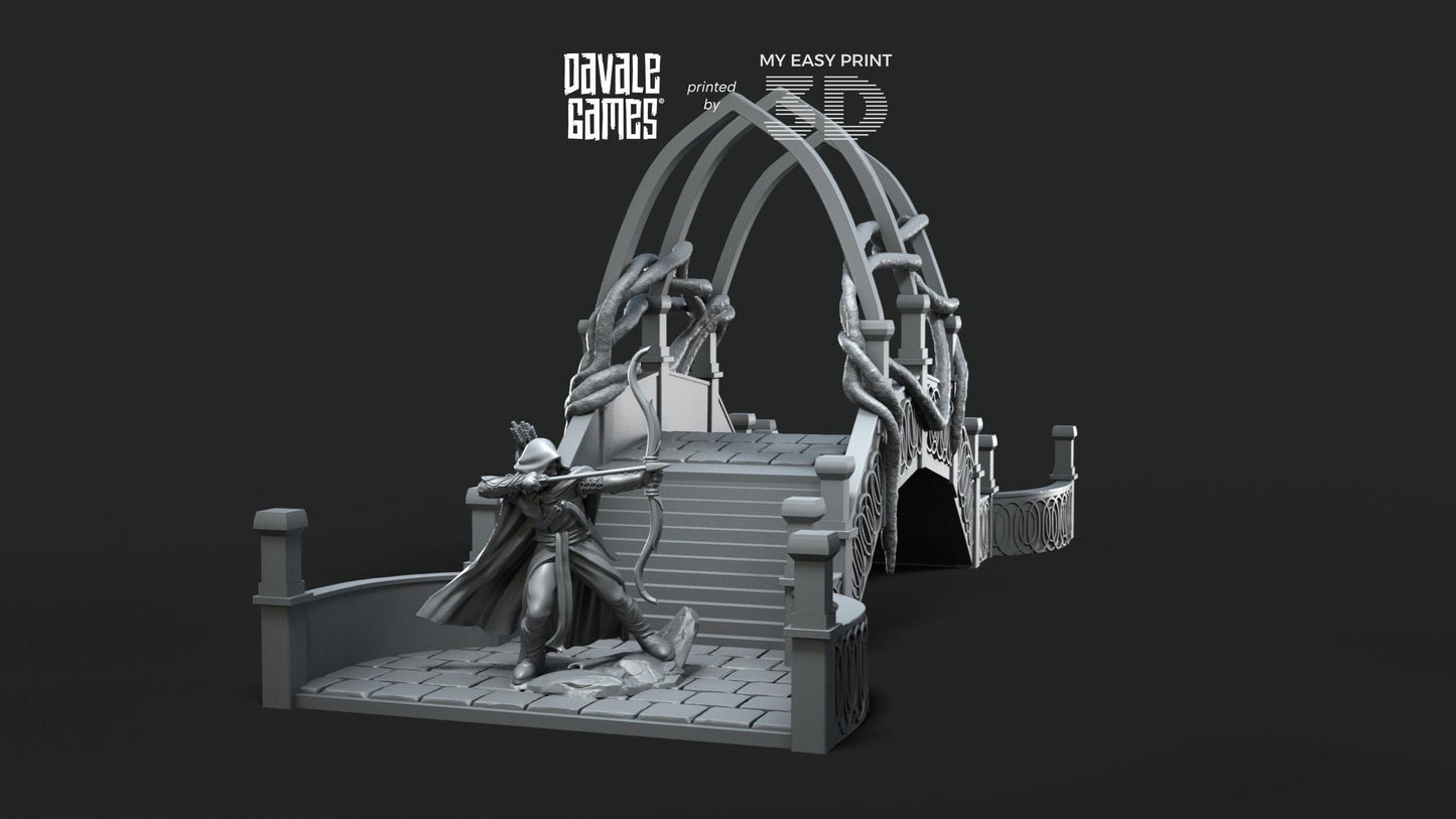 Elven Bridge - Davale Games - 3D Printed with high quality resin for LOTR/D&D games