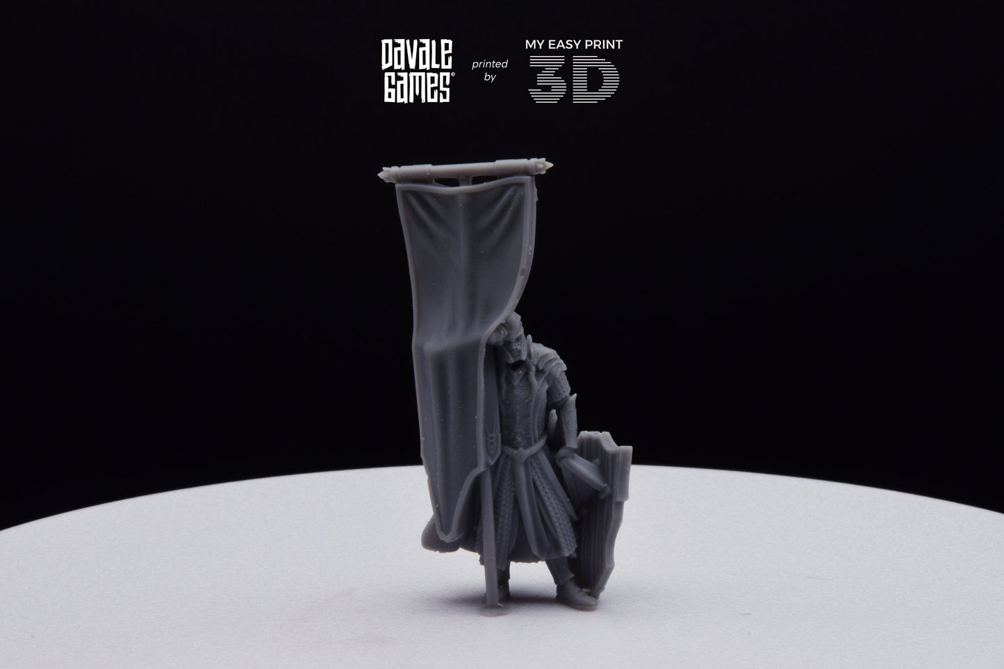 Armoured Wood Elf on Foot Banner 2 - Davale Games - 3D Printed with high quality resin for LOTR/D&D games